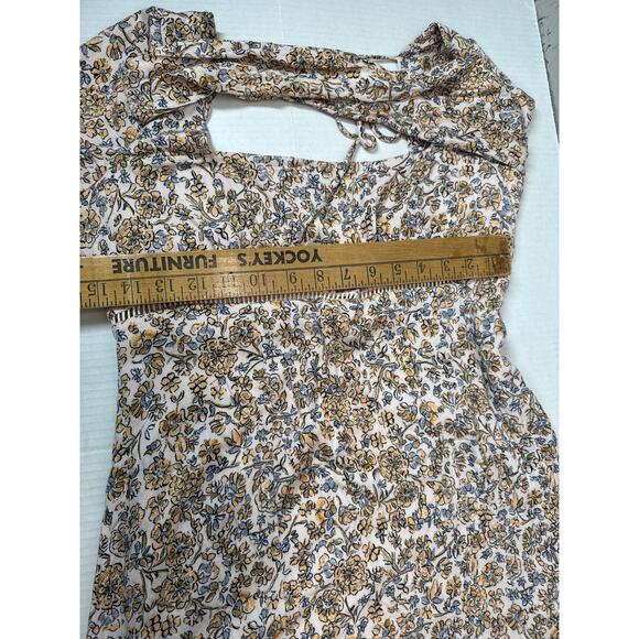 Free People Boheme Mini Dress OB1017745 Floral Ivory Ruffle Combo Size 10‎ - Picture 6 of 6